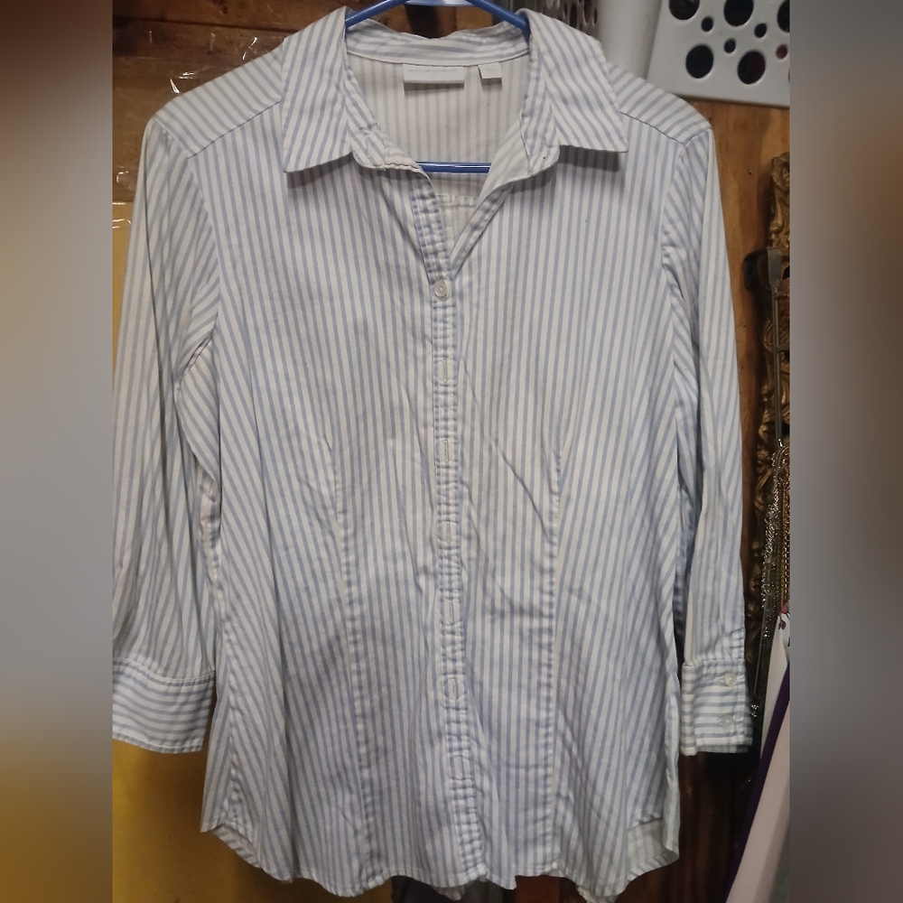 Womens Blue Striped Shirt